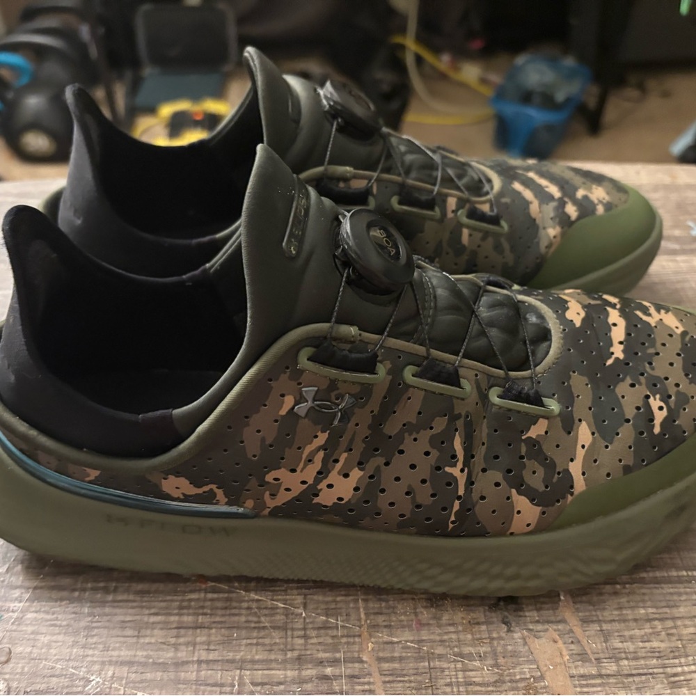 Under Armour Green and Black Camo Sneakers